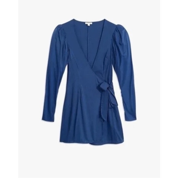 WeWoreWhat Blanca Blue wrap mini dress - Picture 2 of 11